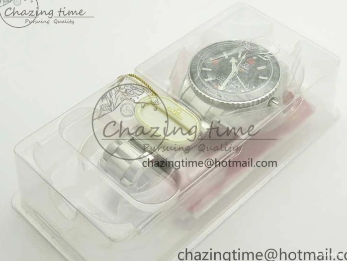 0304 Planet Ocean 600M Co-Axial GMT 43.5mm VSF 1:1 Best Edition Black Dial Orange Markers on SS Bracelet A8605 Super Clone Elegant 8024